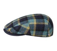 Stetson Gorra Kent Genola Wool Check Hombre - Made in The EU de Lana Gorro Ivy con Visera, Forro Invierno otoño/Invierno - L (58-59 cm) Azul
