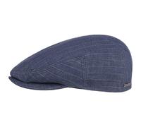 Stetson Gorra Kent Striped Linen Hombre - Made in The EU de Lino Gorro Ivy con Visera, Forro Verano Primavera/Verano - 58 cm Azul