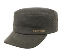 Stetson Gorra Militar Herringbone con Forro Hombre - de Invierno Cerrado por atrás, Visera, otoño/Invierno - S (54-55 cm) Verde Oliva Oscuro