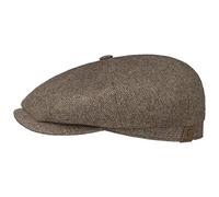Stetson Gorra Newsboy de Seda Hatteras Mujer/Hombre - Made in The EU Salvaje Gorro con Visera, Forro Verano Verano/Invierno - 58 cm marrón-Beige