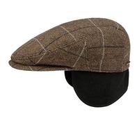 Stetson Gorra Plana con Orejeras Kent, Hombre - Gorra chata con Orejeras - Gorra con diseño en Espiga - otoño/Invierno - Gorra con Visera Beige-marrón 57 cm