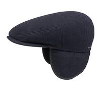 Stetson Gorra Plana con Orejeras Kent Wool, Hombre Gorra chata con Cachemira - otoño/Invierno - Gorra con Visera Azul L (58-59 cm)