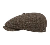 Stetson Gorra Plana de Lana Hatteras Shetland - Gorra de Hombre con Visera - Gorra chata de Lana - con Forro Interior de algodón - Gorra de Caballero otoño/Invierno marrón 60 cm
