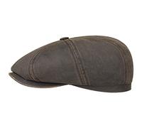 Stetson Gorra Plana Hatteras Old Cotton, Mujer/Hombre - Gorra Newsboy con protección UV 40 - Impermeable - Boina con algodón - Verano/Invierno marrón XXL (62-63 cm)