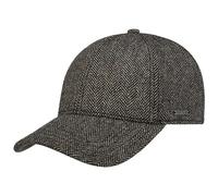 Stetson Gorra de Lana Plano, Hombre - Gorra de béisbol con el Dorso de la Visera de Cuero - Gorra de Caballero con diseño en Espiga - con Forro de algodón - otoño/Invierno marrón Oscuro L (58-59 cm)