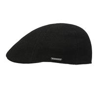 Stetson Gorra Texas Wool Gatsby Cap Hombre - Gorros con Visera Gorro Ivy Pico de Pato Visera, Forro, Forro Invierno otoño/Invierno - M (56-57 cm) Negro