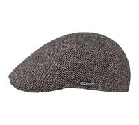 Stetson Gorra Texas Wool Herringbone Hombre - Made in The EU de Invierno Lana con Visera, Forro otoño/Invierno - M (56-57 cm) Gris