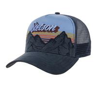Stetson Gorra Trucker Mountain Mist Hombre - Camionero de béisbol Malla Snapback, con Visera Verano/Invierno Primavera Verano Otoño Invierno - Talla única Azul-Azul Oscuro
