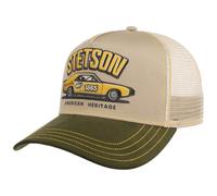 Stetson Gorra Trucker Muscle Car Heritage Hombre - Camionero de béisbol Malla Snapback, con Visera Verano/Invierno Primavera Verano Otoño Invierno - Talla única Beige-Verde