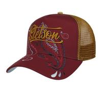 Stetson Gorra Trucker Paisley Hombre - Camionero de béisbol Malla Snapback, con Visera, Visera Verano/Invierno Primavera Verano Otoño Invierno - Talla única Rojo