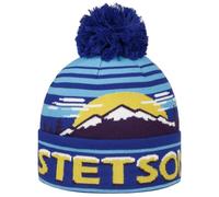 Stetson Gorro Beanie Snowy Mountains Freestyle Mujer/Hombre - con Vuelta pompón Invierno otoño/Invierno - Talla única Azul-Amarillo