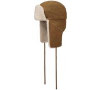Stetson Gorro de Aviador Calf Split Lapeer Hombre - Gorros Piel con Orejeras, Forro, Tira para el mentón, mentón otoño/Invierno Invierno - L (58-59 cm) Cognac