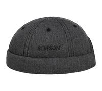 Stetson Gorro Docker Cotton Melange Hombre - Gorra con Vuelta, Invierno Otoño Primavera Verano Verano/Invierno - S (54-55 cm) Antracita