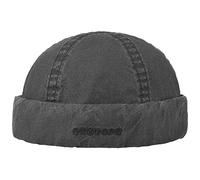 Stetson Gorro Docker Delave Organic Cotton Hombre - de Verano algodón Gorra con Vuelta, Primavera/Verano - L (58-59 cm) Negro