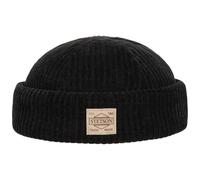 Stetson Gorro Docker Jersey Cord Hombre - Made in The EU Gorra de Calaveras Sombrero Pana con Forro Invierno otoño/Invierno - L (58-59 cm) Negro