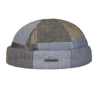 Stetson Gorro Docker Laughlin Patchwork Mujer/Hombre - Made in The EU Gorra de Calaveras Docker, con Forro, Forro Primavera/Verano Primavera Verano - M (56-57 cm) marrón-Azul