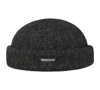 Stetson Gorro Docker Lavoy Herringbone Wool Hombre - Made in The EU Gorra de Invierno con Vuelta, Docker, Forro, Cierre autoadherente otoño/Invierno - M (56-57 cm) Antracita