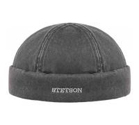 Stetson Gorro Docker Old Cotton Winter Hombre - de Invierno con Vuelta, Gorra Docker, Forro, Cerrado por atrás, Forro otoño/Invierno - M (56-57 cm) Negro