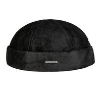 Stetson Gorro Docker Pigskin Hombre - Made in The EU Gorros de Piel con Vuelta, Gorra Docker, Forro otoño/Invierno Invierno - L (58-59 cm) Negro