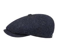 Stetson Gorra Hatteras Classic Wool Hombre - Newsboy de Lana con Visera, Forro, Forro otoño/Invierno - 56 cm Negro-Azul
