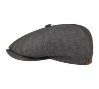 Stetson Hatteras Flatcap de Lino para Mujer/Hombre - con Forro de algodón - Gorra Plana con protección Solar UV 40+- Boina Plana para Primavera/Verano Gris 56 cm
