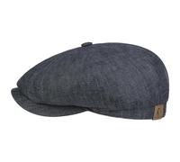 Stetson Hatteras Flatcap de Lino para Mujer/Hombre - con Forro de algodón - Gorra Plana con protección Solar UV 40+- Boina Plana para Primavera/Verano Tela Vaquera 61 cm
