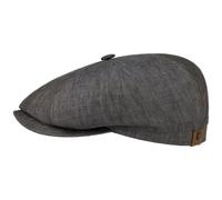 Stetson Hatteras Flatcap de Lino para Mujer/Hombre - con Forro de algodón - Gorra Plana con protección Solar UV 40+- Boina Plana para Primavera/Verano Gris 63 cm