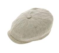 Stetson Hatteras Flatcap de Lino para Mujer/Hombre - con Forro de algodón - Gorra Plana con protección Solar UV 40+- Boina Plana para Primavera/Verano Beige 60 cm