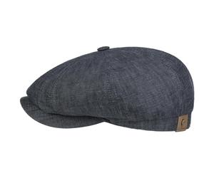 Stetson Hatteras Flatcap de Lino para Mujer/Hombre - con Forro de algodón - Gorra Plana con protección Solar UV 40+- Boina Plana para Primavera/Verano Tela Vaquera 55 cm