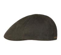 Stetson Herringbone Duck Flatcap Schirmmütze Schiebermütze Herren - mit Schirm, Futter Herbst-Winter - S (54-55 cm) braun-oliv