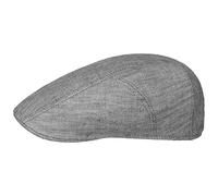 Stetson Gorra Herringbone Lino Hombre - Made in The EU de Gorro Ivy con Visera, Forro Verano Primavera/Verano - 60 cm Gris