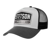 Stetson Highway Trucker - Gorra de béisbol para mujer y hombre, de malla, con cierre a presión, con pico de verano, verano e invierno, Gris-negro, 6 3/4 / 7 1/4