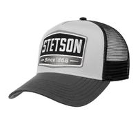 Stetson Highway Trucker - Gorra de béisbol para mujer y hombre, de malla, con cierre a presión, con pico de verano, verano e invierno, Gris-negro, 6 3/4 / 7 1/4