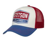 Stetson Gorra Highway Trucker Mujer/Hombre - de Malla Beisbol Snapback Cap Snapback, con Visera Verano/Invierno - Talla única Azul-Rojo