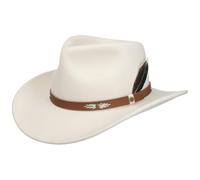 Stetson Kadoka Wool Western Hut Wollfilzhut Wollfilzhut Filzhut Cowboy Hut Herren - mit Lederband Herbst-Winter Herbst Winter, crema, L