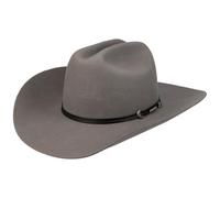 Stetson Laramie Wool Western Hut Wollfilzhut Wollfilzhut Wollhut Cowboy Hut Rodeohut Herren - mit Lederband Herbst-Winter Herbst Winter - S (54-55 cm) grau