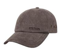Stetson Gorra de Piel Liberty Hombre - Sombrero béisbol Gorras Hebilla Metal, con Visera Otoño Primavera Invierno Verano Verano/Invierno - Talla única marrón