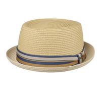 Stetson Sombrero de Paja Licano Toyo Pork Pie Mujer/Hombre - Playa Sol con Forro, Banda Grosgrain Verano Primavera/Verano - L (58-59 cm) Natural