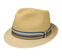 Stetson Sombrero de Paja Licano Toyo Trilby Mujer/Hombre - Playa Sol con Banda Grosgrain Verano Primavera/Verano - S (54-55 cm) Beige