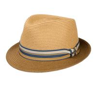 Stetson Sombrero de Paja Licano Toyo Trilby Mujer/Hombre - Playa Sol con Banda Grosgrain Verano Primavera/Verano - L (58-59 cm) marrón