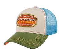 Stetson Gorra Trucker Lightning Hombre - Camionero de béisbol Malla Snapback, con Visera, Forro, Forro Verano/Invierno Primavera Verano Otoño Invierno - Talla única Verde-Azul