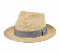Stetson Lintano Toyo Sombrero Fedora de Paja Banda Multicolor Unisex Primavera Verano