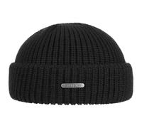 Stetson Gorro Docker de Punto Nashville Mujer/Hombre - Made in Italy Sombrero con Borde Plegable Beanie Lana Vuelta, Gorra Invierno otoño/Invierno - Talla única Negro