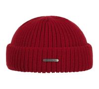 Stetson Gorro Docker de Punto Nashville Mujer/Hombre - Made in Italy Sombrero con Borde Plegable Beanie Lana Vuelta, Gorra Invierno otoño/Invierno - Talla única Rojo
