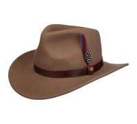Stetson Sombrero de Fieltro Oklahoma Western Hombre - Outdoor Rodeo con Banda Piel Otoño Verano Primavera Invierno Verano/Invierno - XL (60-61 cm) marrón
