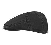 Stetson Paradise Cotton Gorra Plana Hombre - Gorra Plana con protección UV 40 - Gorra de Hombre de algodón - Gorra Plana Verano/Invierno - Negro L (58-59 cm)