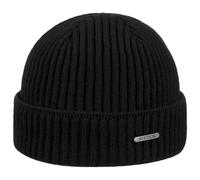 Stetson Gorro Parkman Mujer/Hombre - Made in Italy Gorros con Vuelta de Costilla Esquiar Invierno otoño/Invierno - Talla única Negro