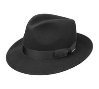 Stetson Sombrero Bogart Penn Mujer/Hombre - Made in The EU de Fieltro Pelo con ala hacia Arriba Forro, Banda Grosgrain Verano/Invierno Primavera Verano Otoño Invierno - 56 cm Azul