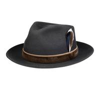 Stetson Pinehurst Sombrero Fedora Bogart Fieltro de Lana Asahi Guard Banda Multicolor con Pluma Hombre Otono Invierno