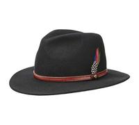 Stetson Rantoul Sombrero de Fieltro para Mujer/Hombre - Sombrero de Exterior Resistente al Agua y la Suciedad Gracias a Asahi Guard - Verano/Invierno - Negro XL (60-61 cm)